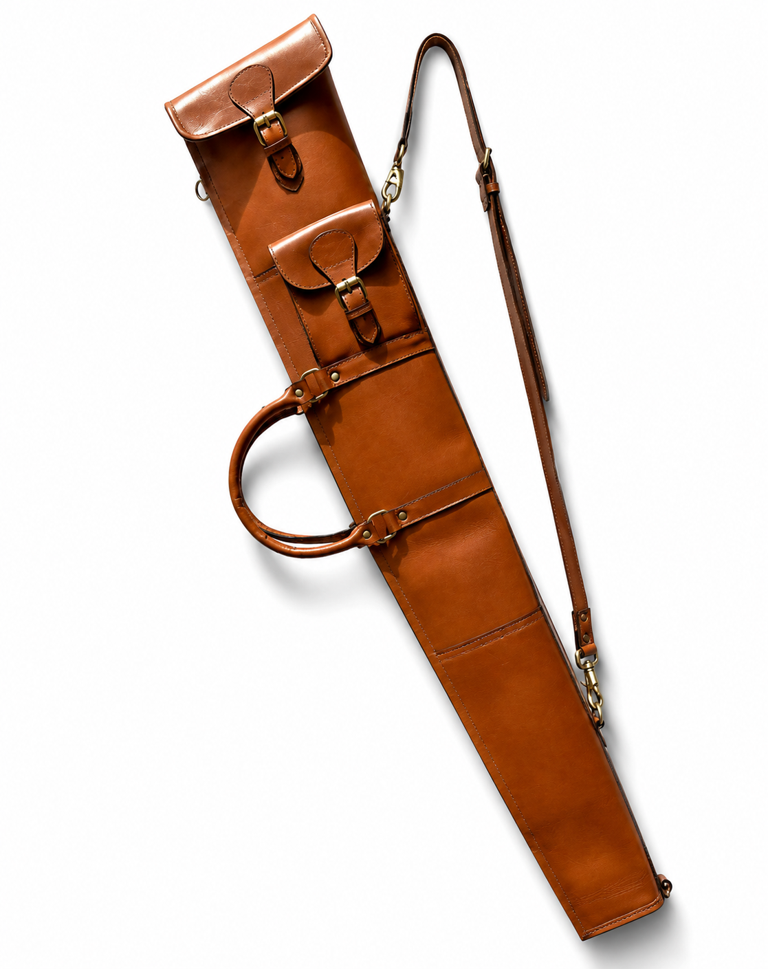 45 Tan Leather Rifle Scabbard  Western Gun Scabbard with Fur Lining