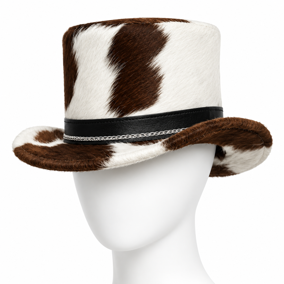 Genuine Cowhide Leather Cowboy Hat Hair On Hide Western Wide Brim Unisex