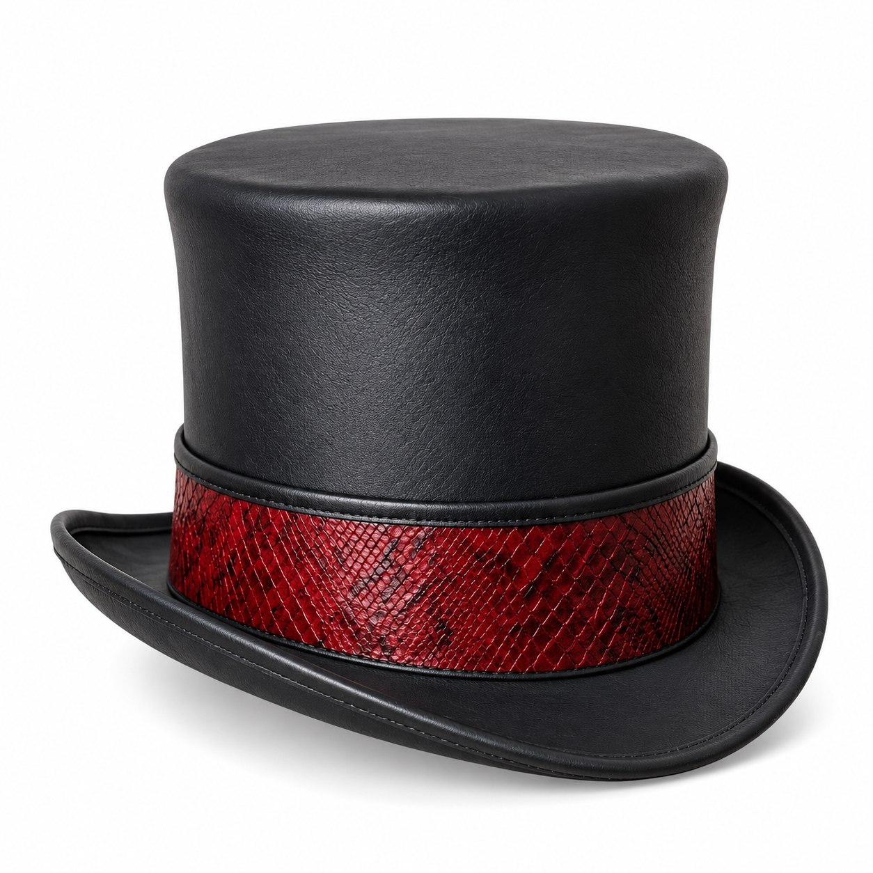 Leather Steampunk Top Hat Gothic Victorian Biker Cosplay Costume Mens Hat