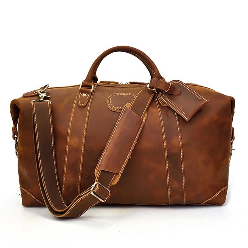 The Wainwright Weekender  Round Vintage Leather Weekender