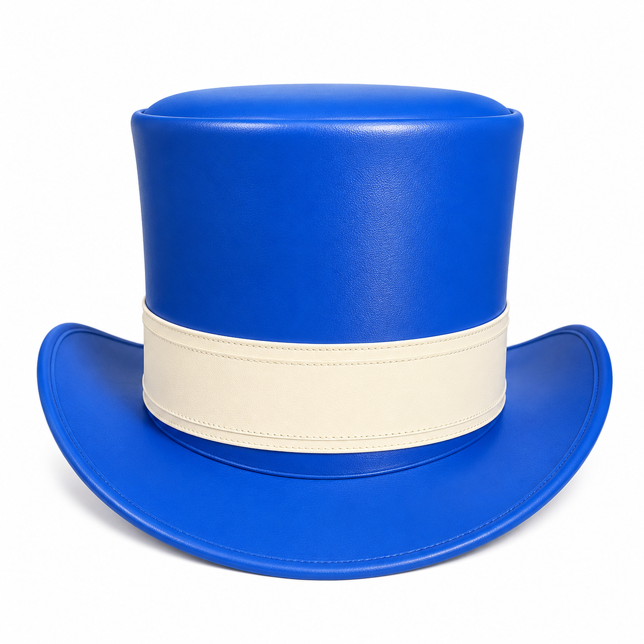 Handmade Blue Leather Steampunk Top Hat Victorian Cosplay Gothic Festival Hat
