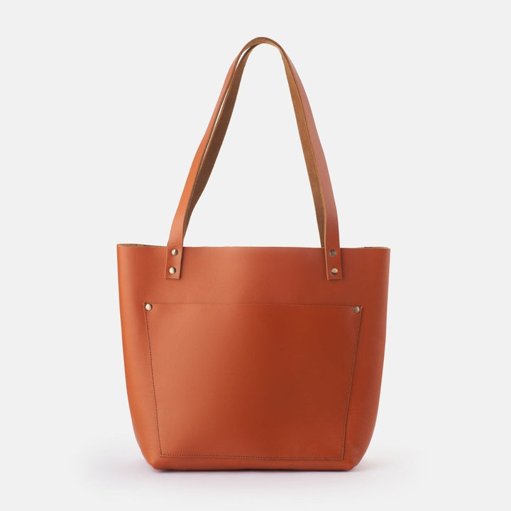 classic leather tote bag - tan