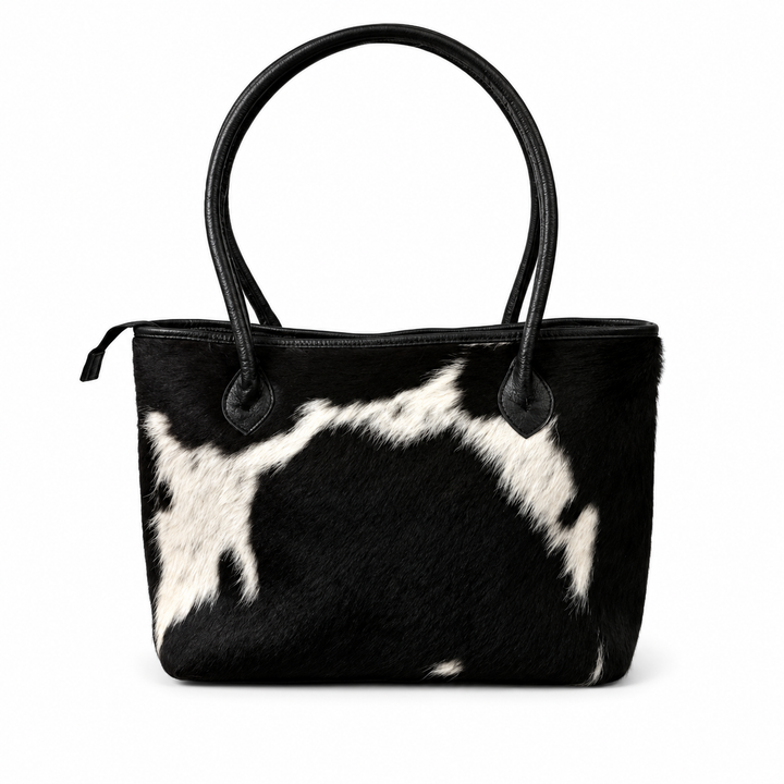 Handmade Cowhide Tote Bag Hair on Hide Leather Shoulder Bag