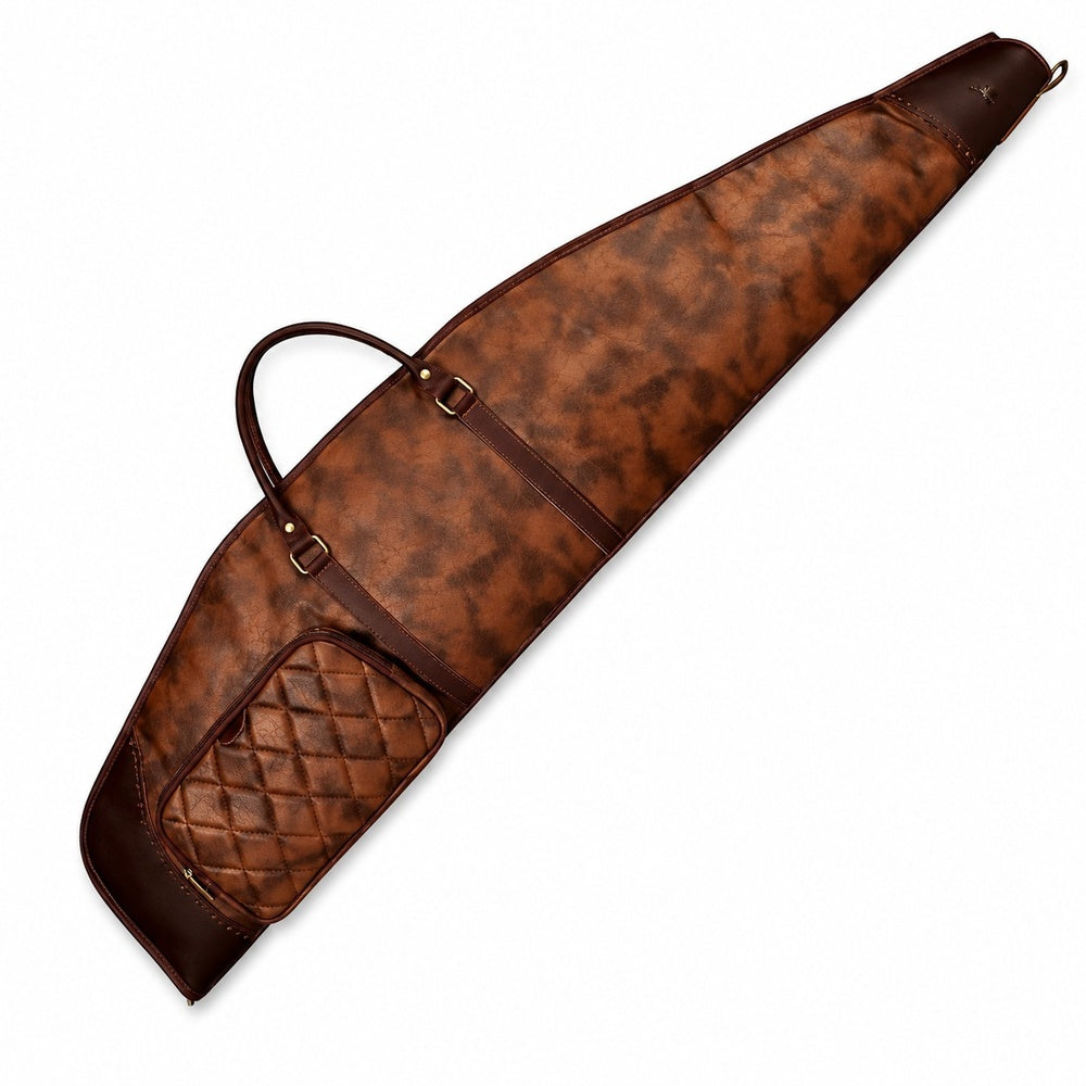 Full Grain Leather Rifle Case  Premium Padded Hunting Sleeve