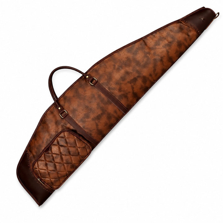 Full Grain Leather Rifle Case  Premium Padded Hunting Sleeve