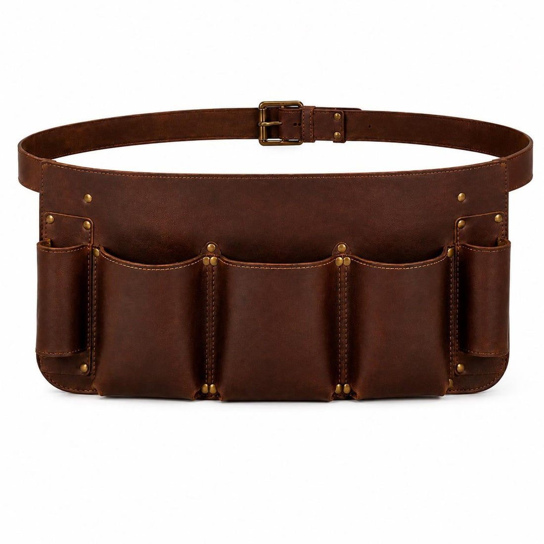 Dark Brown Leather Florist Tool Belt  Stylish Floral Supply Organizer