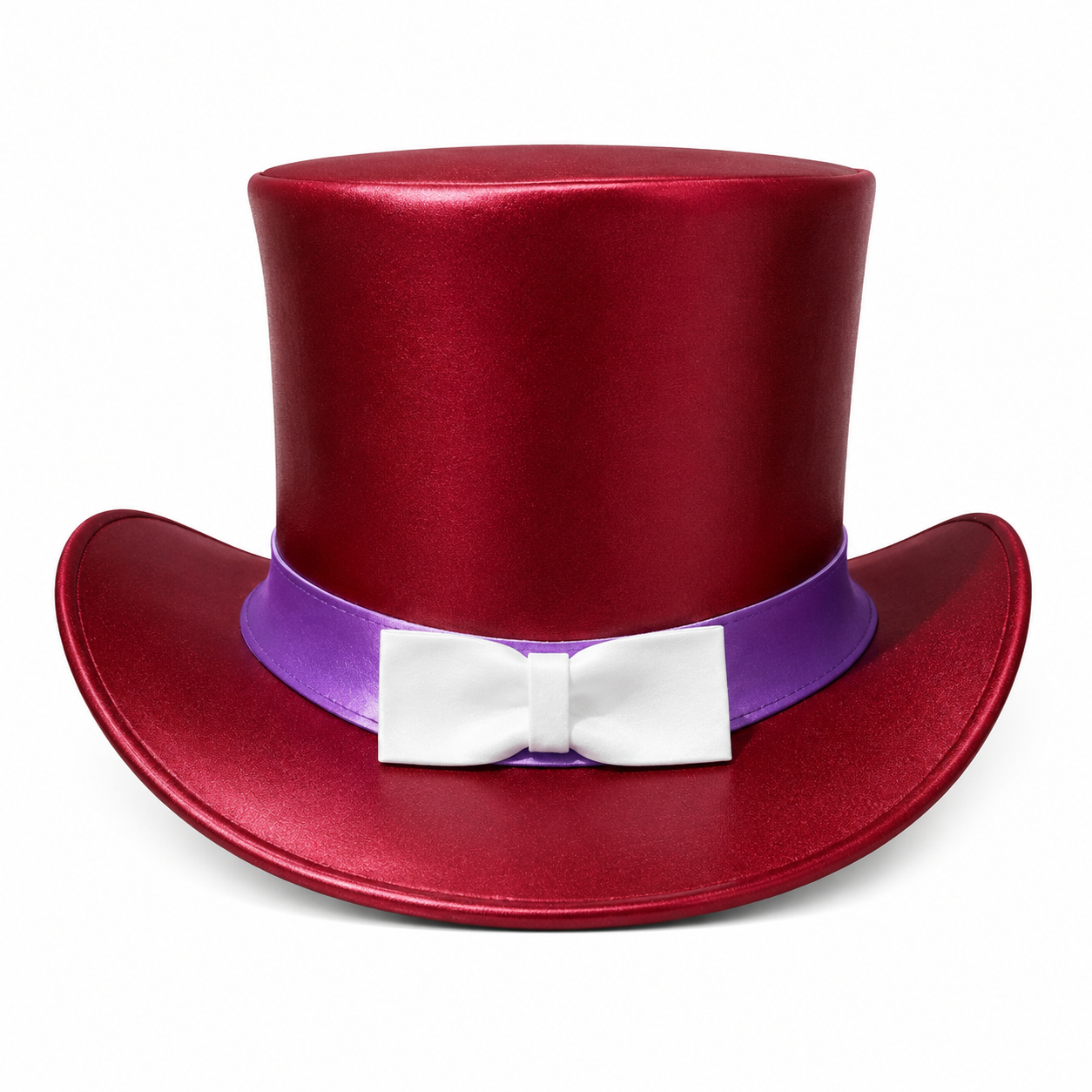 Handmade Red Leather Steampunk Top Hat Gothic Cosplay Fashion Hat For Men Women