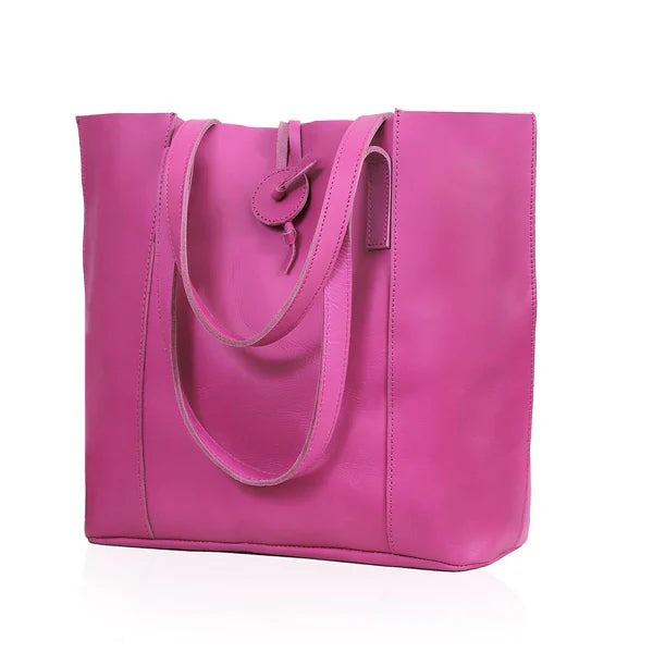 seinna leather tote bag pink