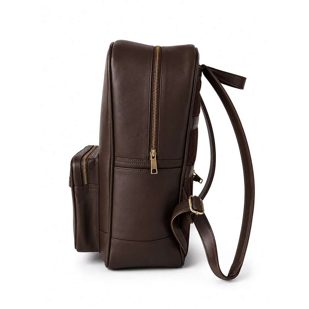Dark Chocolate Leather Backpack, Handmade Laptop Travel Work Bag