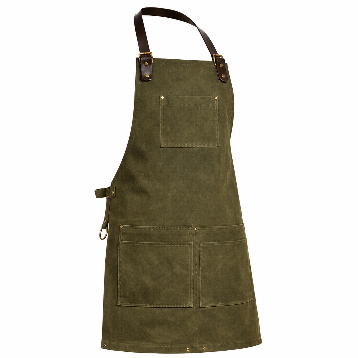 The Olive Vintage Green Canvas Apron