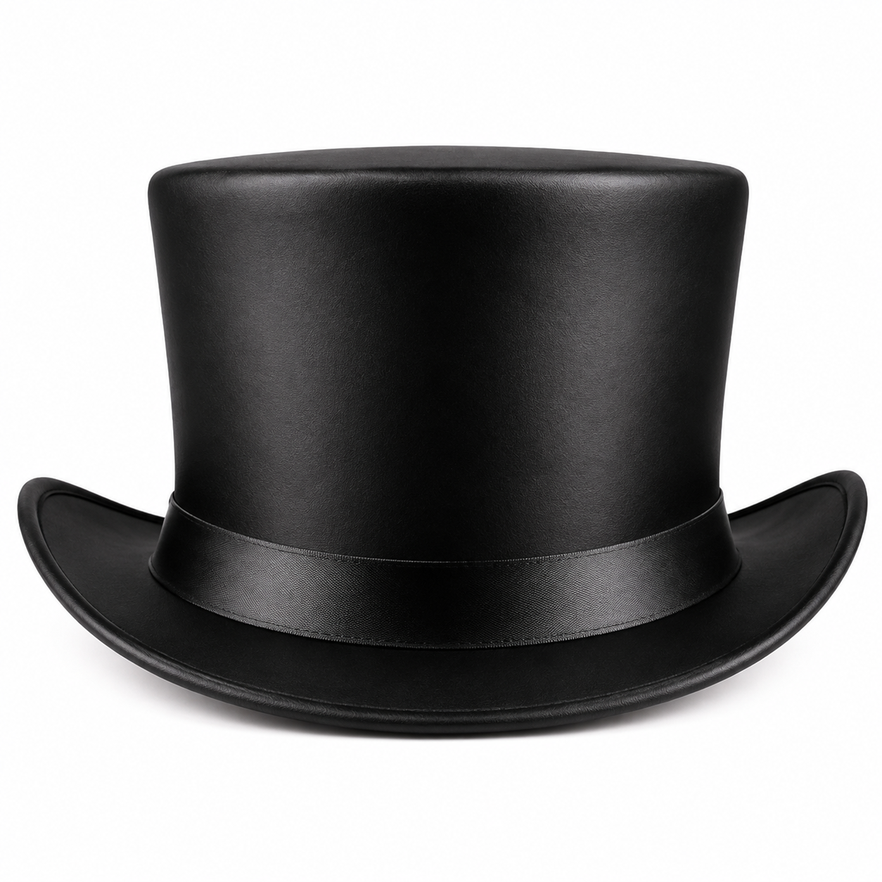 Handmade Black Leather Top Hat Steampunk Gothic Victorian Style cosplay