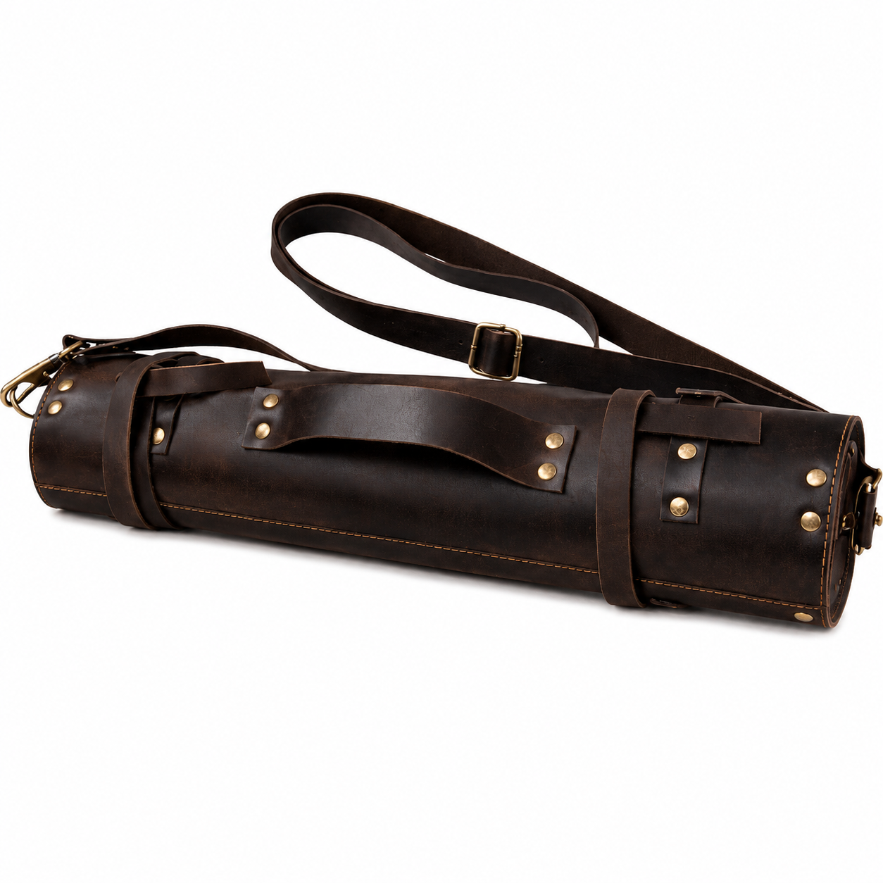 Dark Brown Executive Leather Knife Roll
