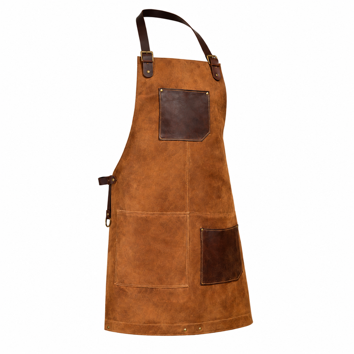 Arucas Saddle Suede Apron  Caramel Brown