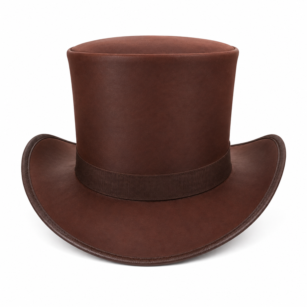 Handmade Silk Leather Top Hat with Band Steampunk Gothic Festival Cosplay