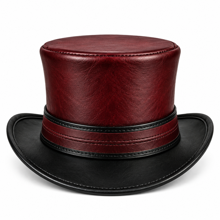 NEWHYPEINTERNATIONAL Burgundy Maroon Top Hat Victorian Steampunk Gothic Costume