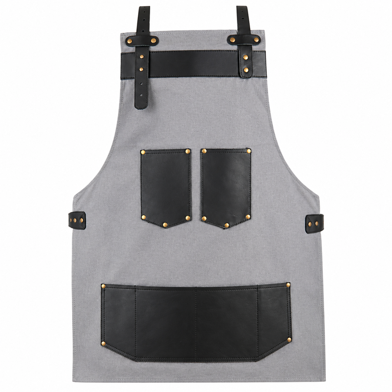 Unique Oxfordshire Grey Canvas Apron With Black Pocket Apron