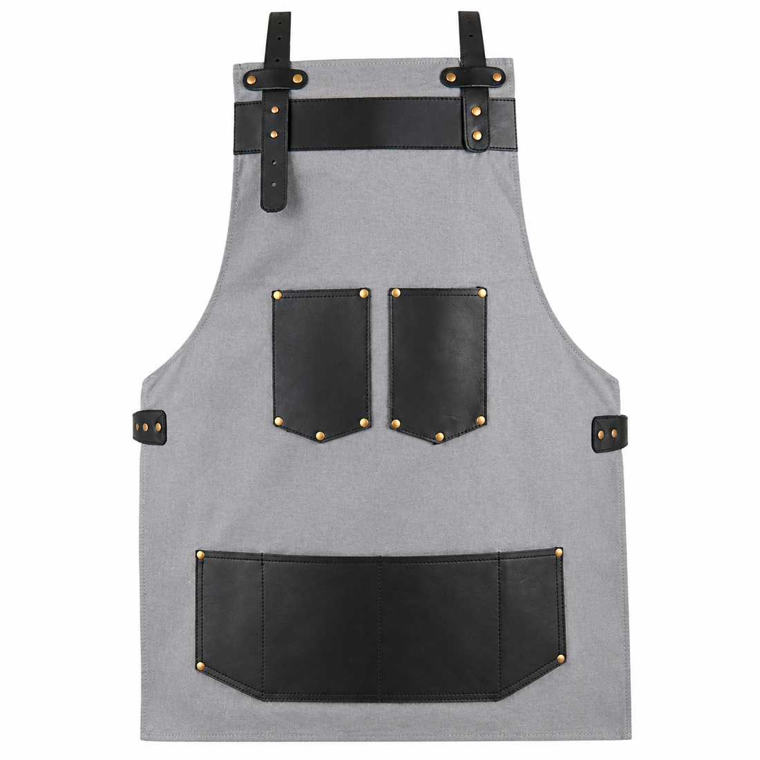 Unique Oxfordshire Grey Canvas Apron With Black Pocket Apron