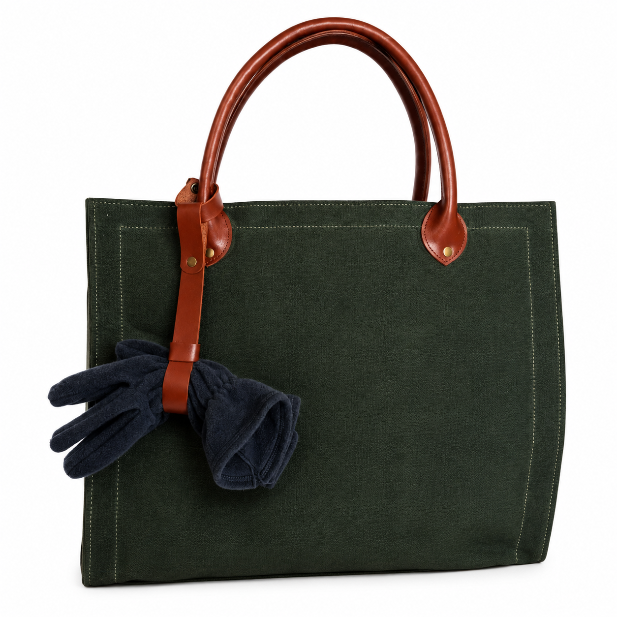Waxed Canvas Firewood Carrier  Leather Handles Glove Holder