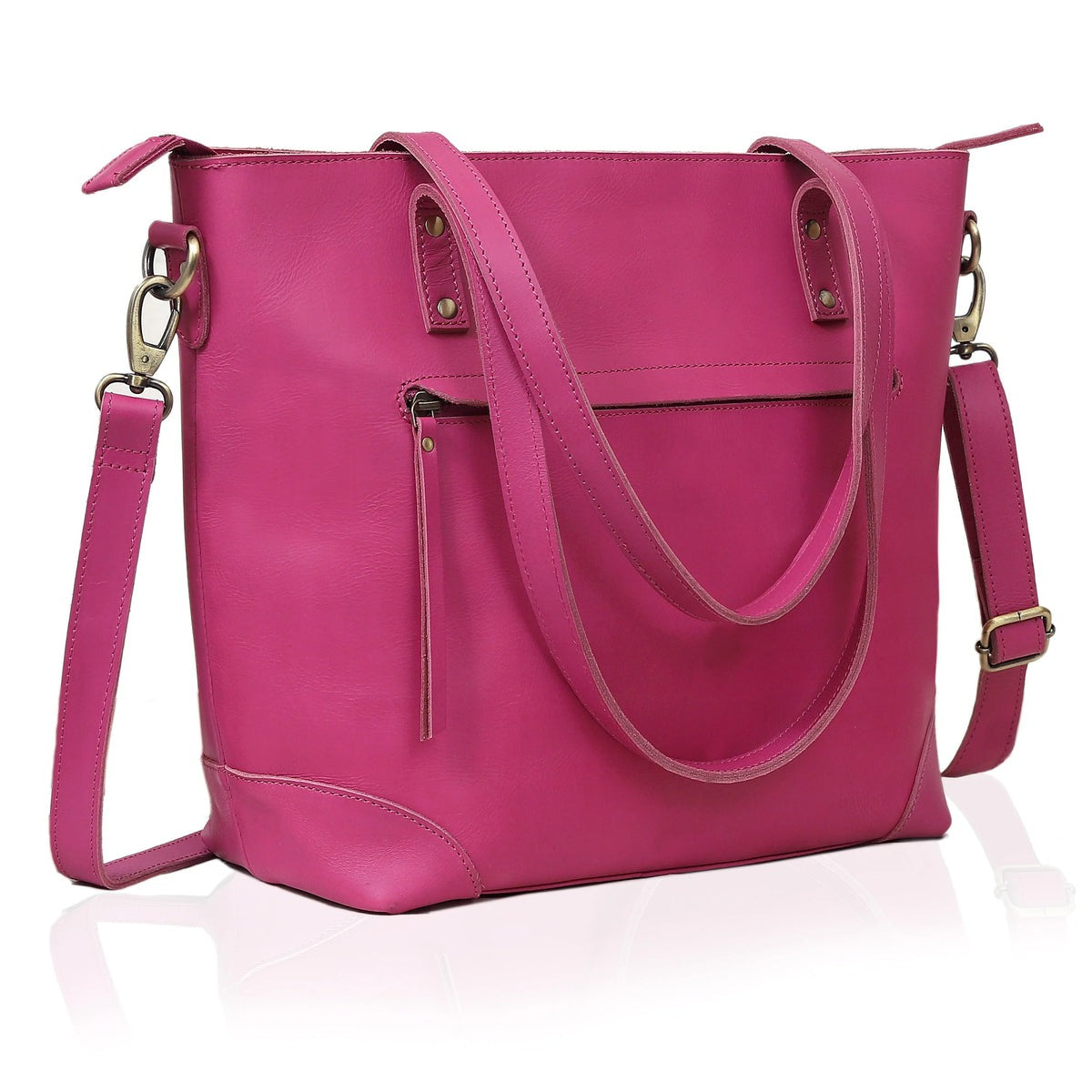 marilyn buffalo leather tote bag pink