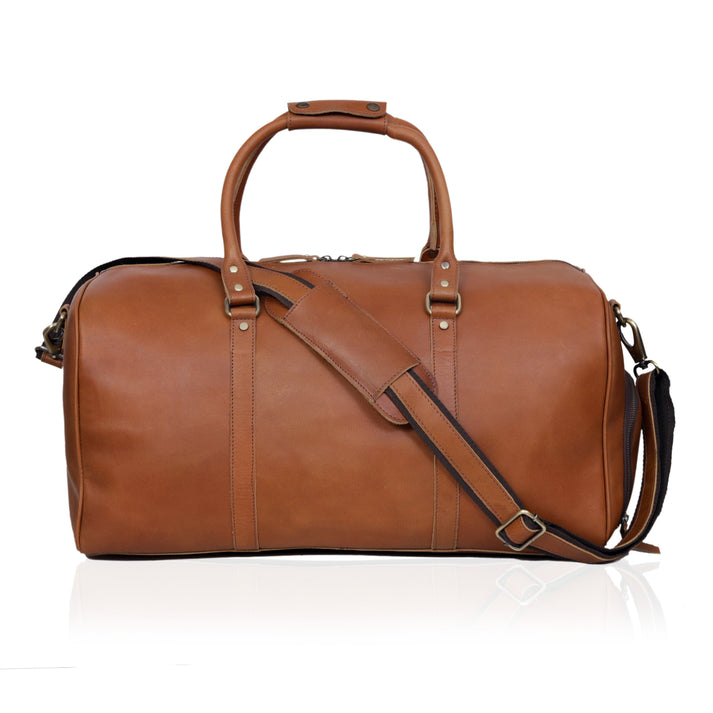 LEATHER DUFFEL BAG FOR MEN  TAN