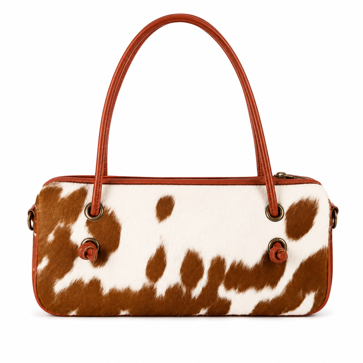 Genuine Cowhide Shoulder Bag  Hair On Leather Western Handbag  Rustic Tote