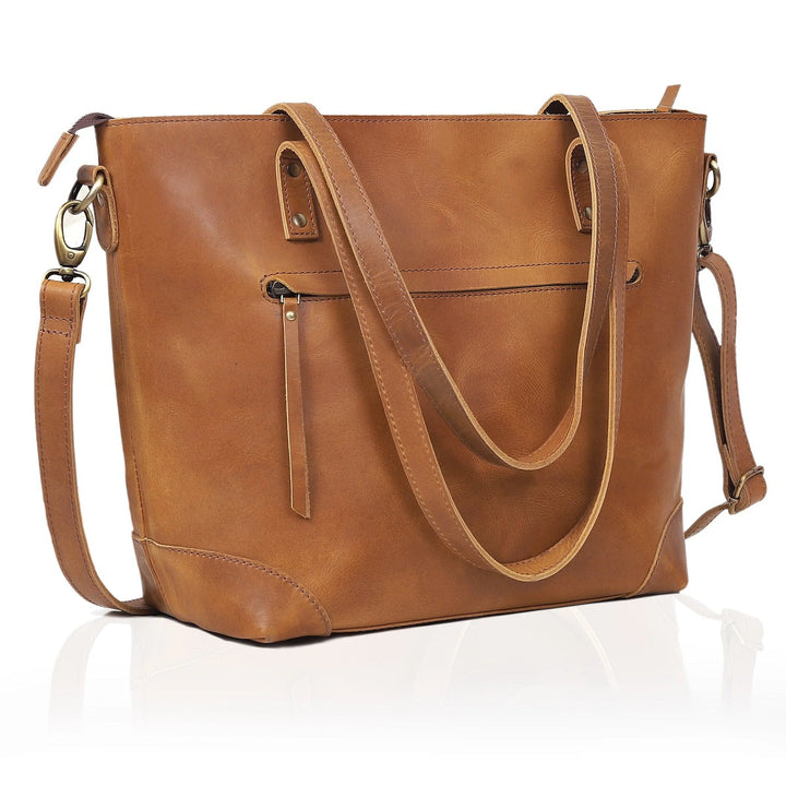 marilyn buffalo leather tote bag light brown