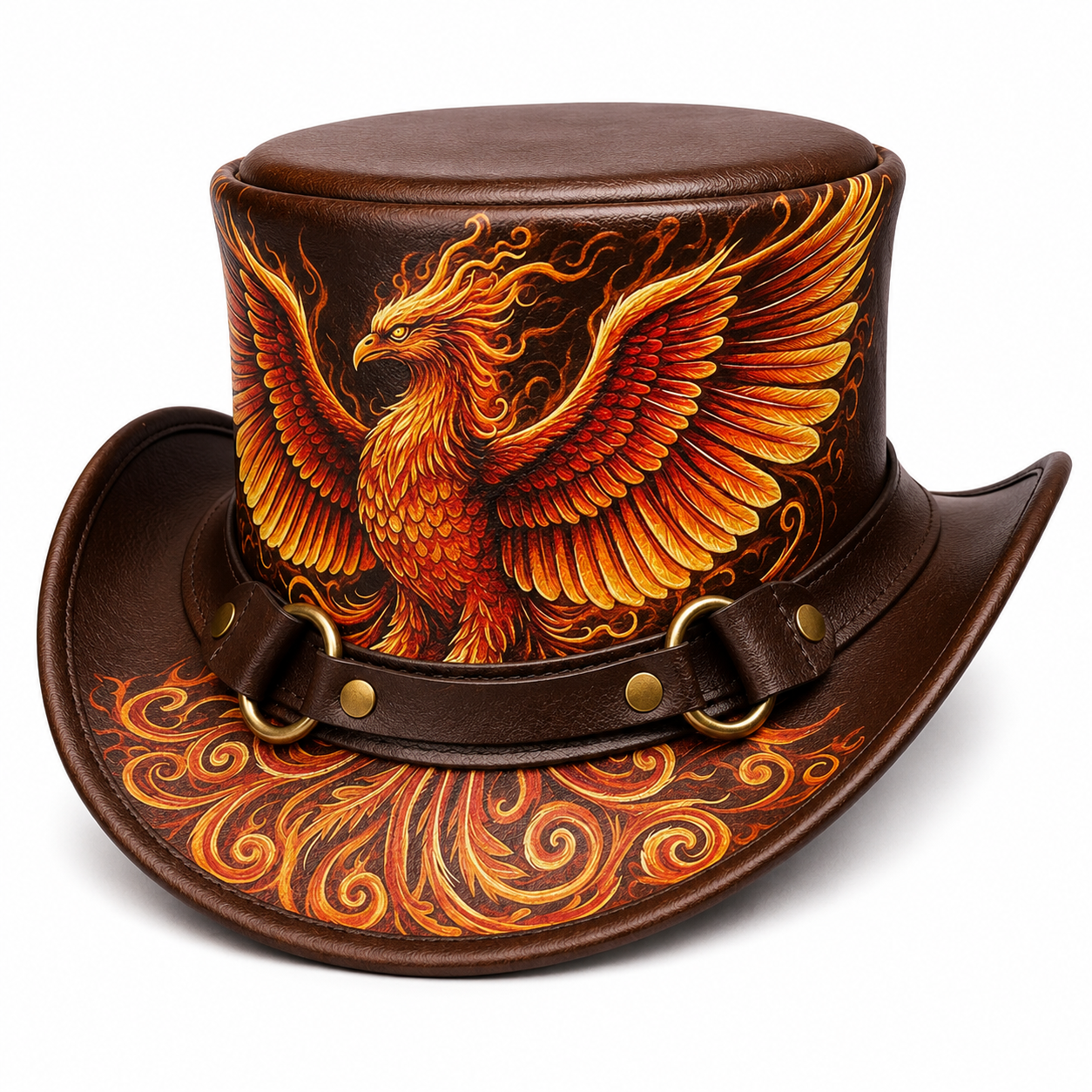 Handmade Leather Top Hat Hand Unisex Fantasy  Steampunk Headwear Steampunk Cosplay