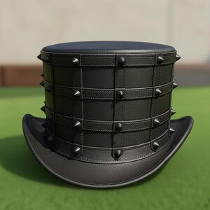 Handmade Studded Leather Top Hat Gothic Steampunk Victorian Cosplay