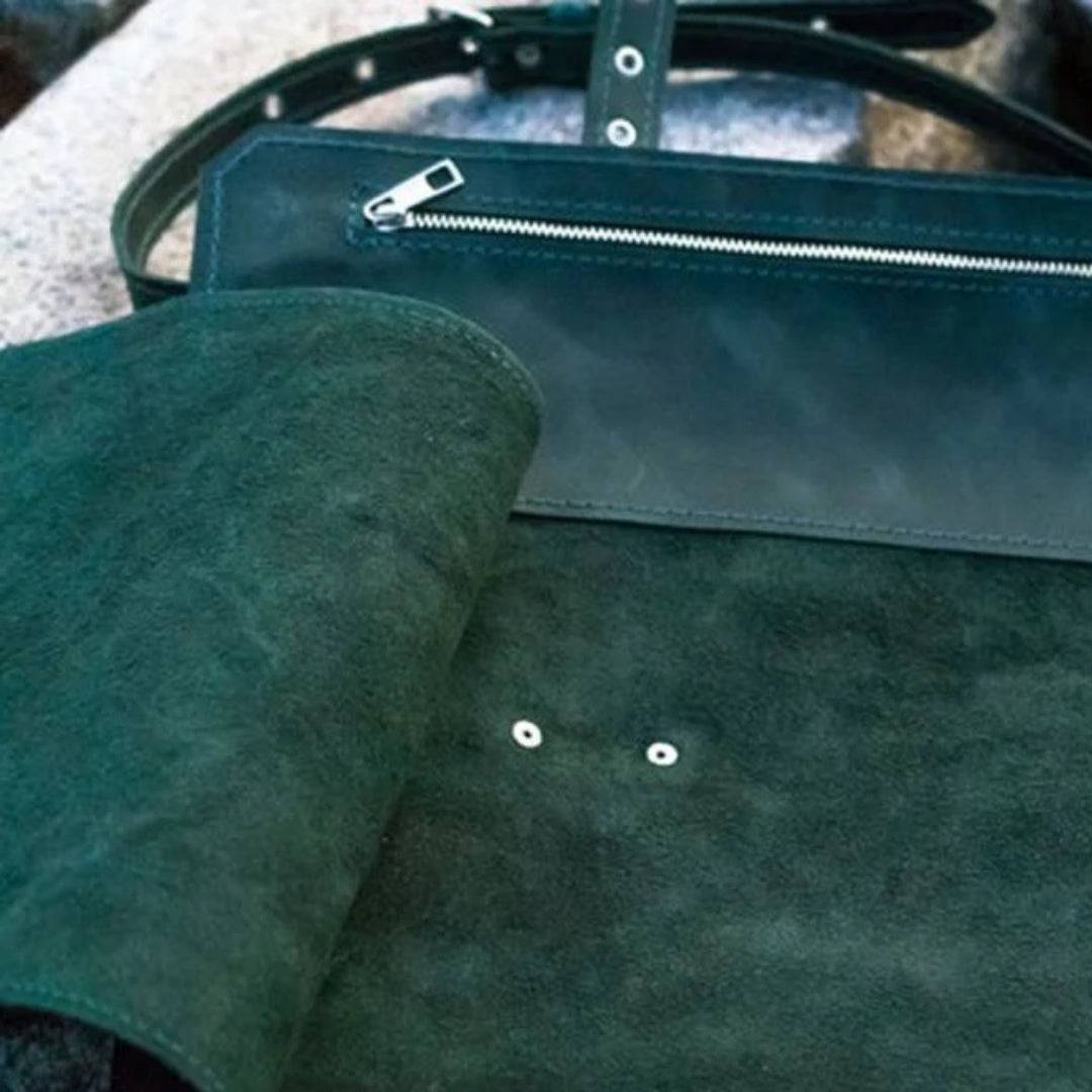 Genuine Leather Chef Knife Roll Bag with Rich Color