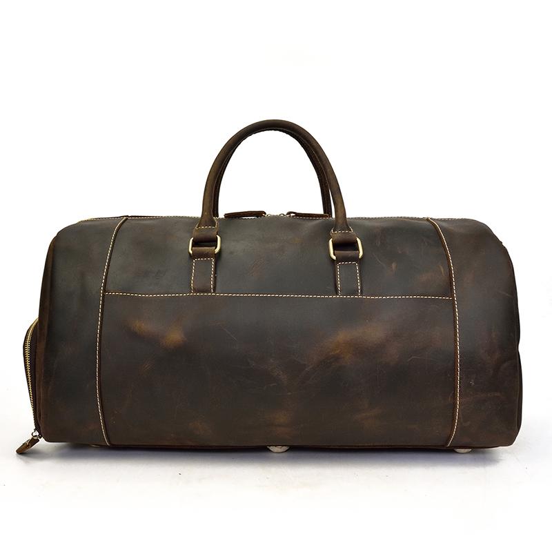 The Weekender  Handmade Leather Duffle Bag brown and dark brown