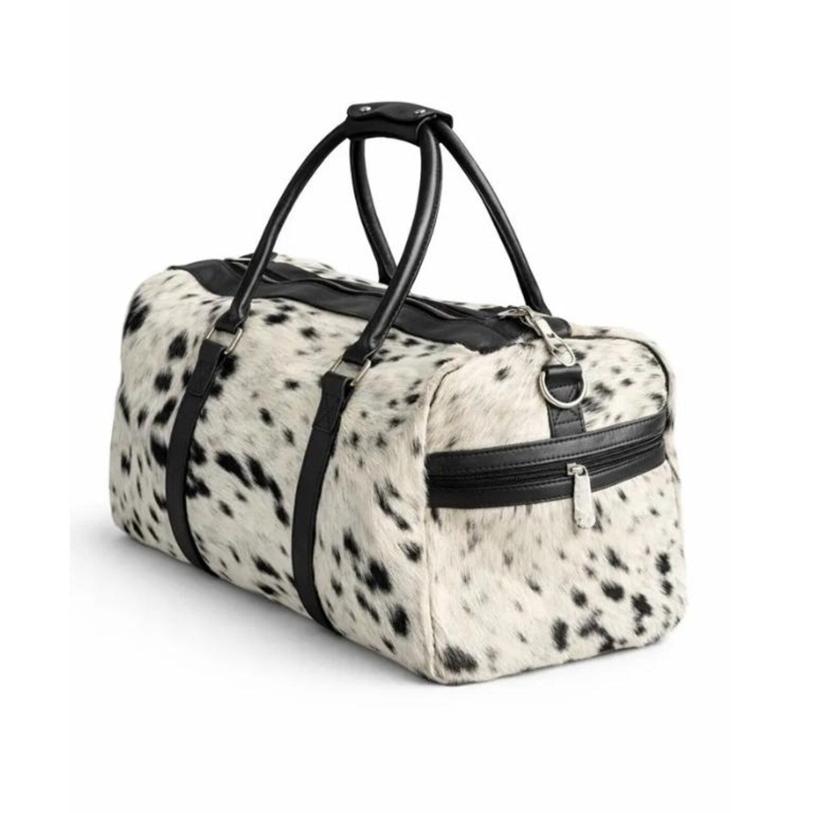 Genuine Hairon Cowhide Duffle Bag Leather Overnight Travel Weekender Gift Bag