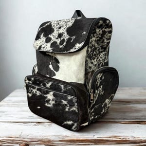 Handmade Cowhide Diaper Backpack Western Leather Bag