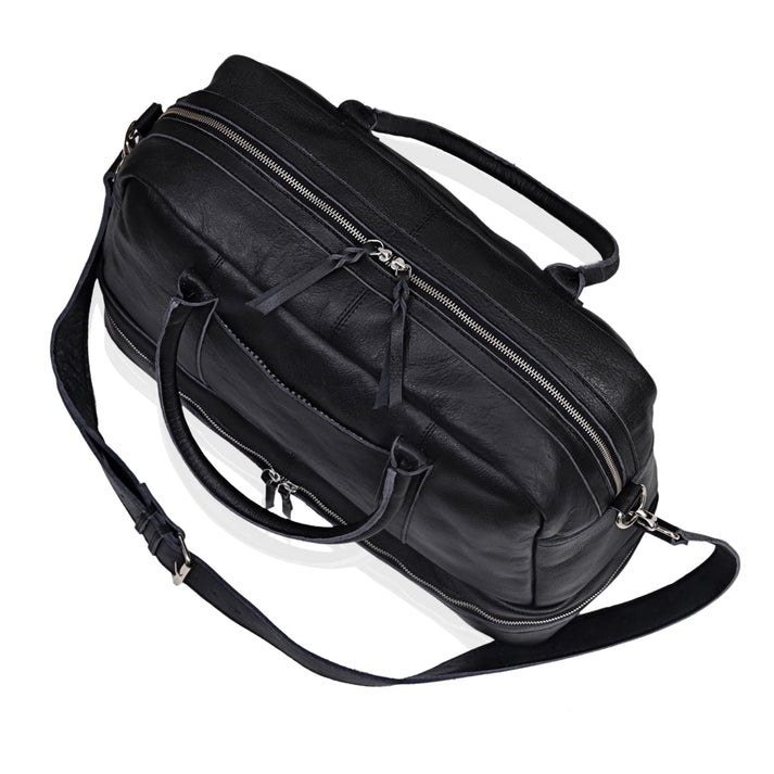 TOTO LEATHER DUFFLE BAG  BLACK