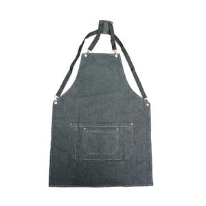 Adjustable Denim Work Apron with Pockets  Heavy Duty Utility Apron for Barber Chef  Craftsmen