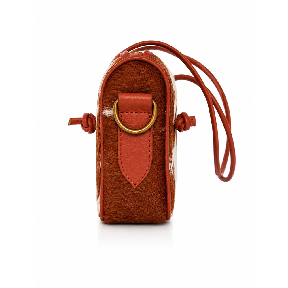 Hideor Canyon Cowhide Shoulder Bag  Genuine Hair-On Leather Handbag  Western Style Purse