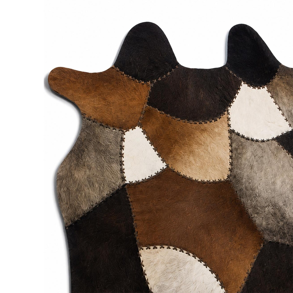 Handmade Cowhide Patchwork Rug  Genuine Hair-On Leather Area Rug,