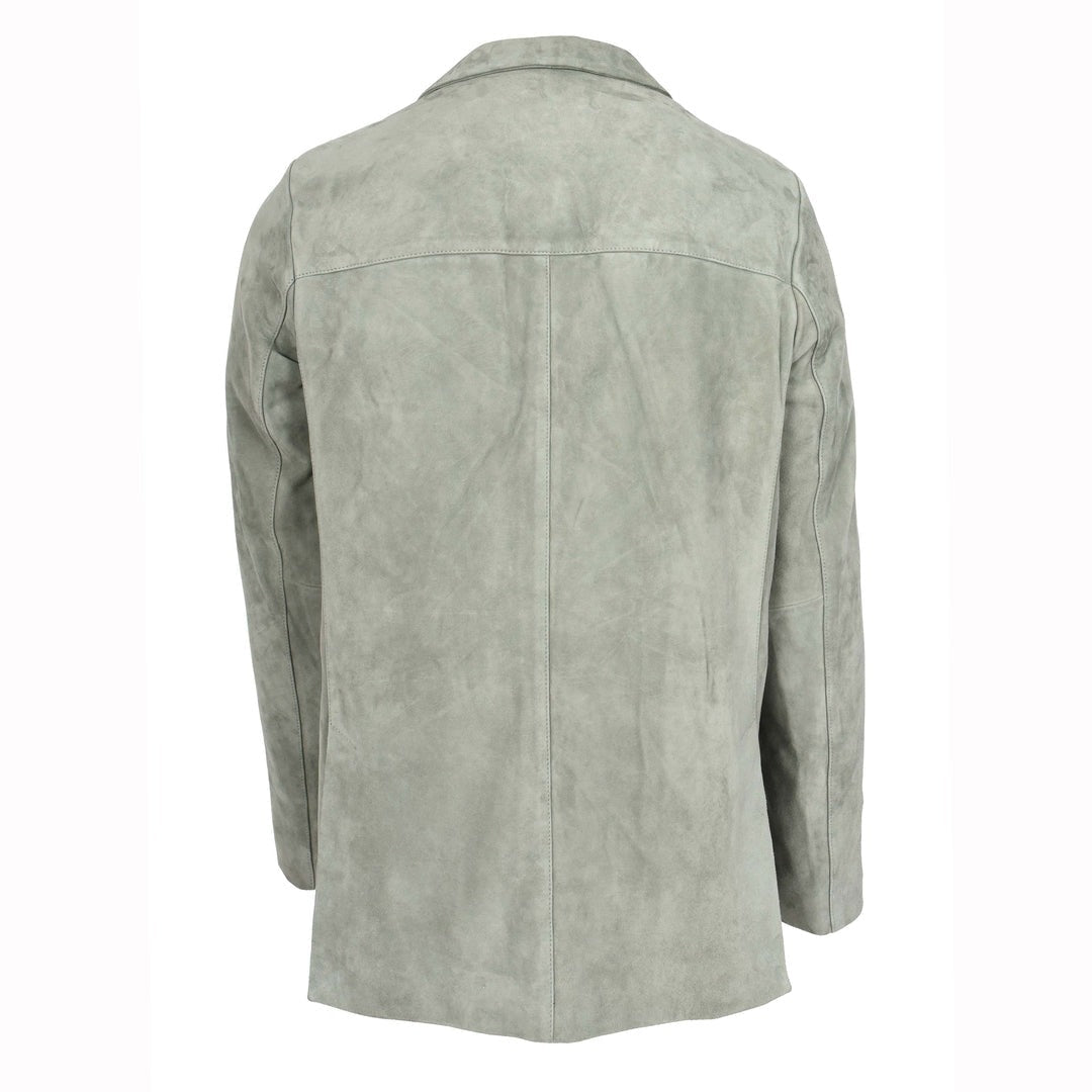 Mens Real Goat Suede Blazer Two Button Classic Jacket Zavi Grey