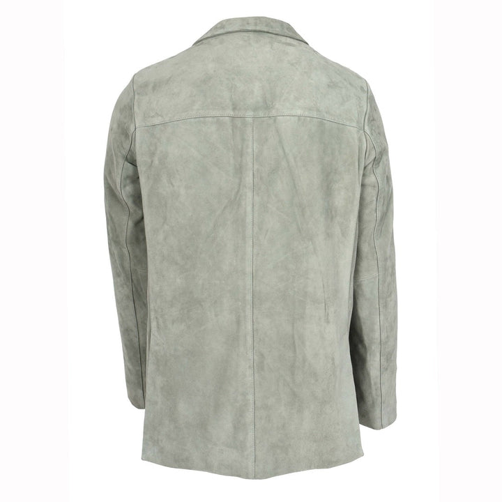 Mens Real Goat Suede Blazer Two Button Classic Jacket Zavi Grey