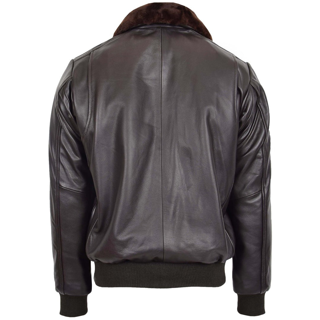Mens Leather Bomber Jacket G-1 Aviator Style Jarrod Brown
