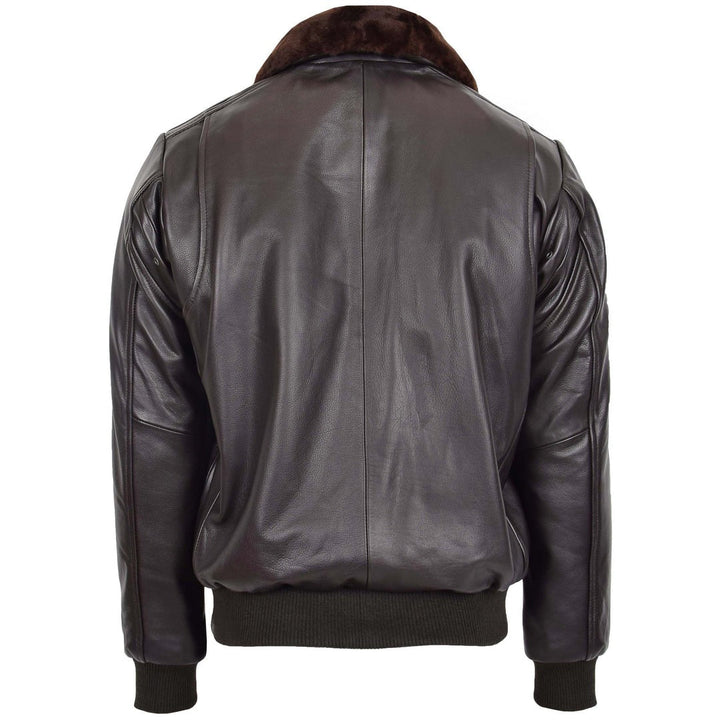 Mens Leather Bomber Jacket G-1 Aviator Style Jarrod Brown