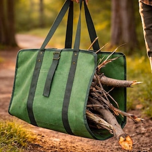 canvas firewood carrier for people who actually use this gear