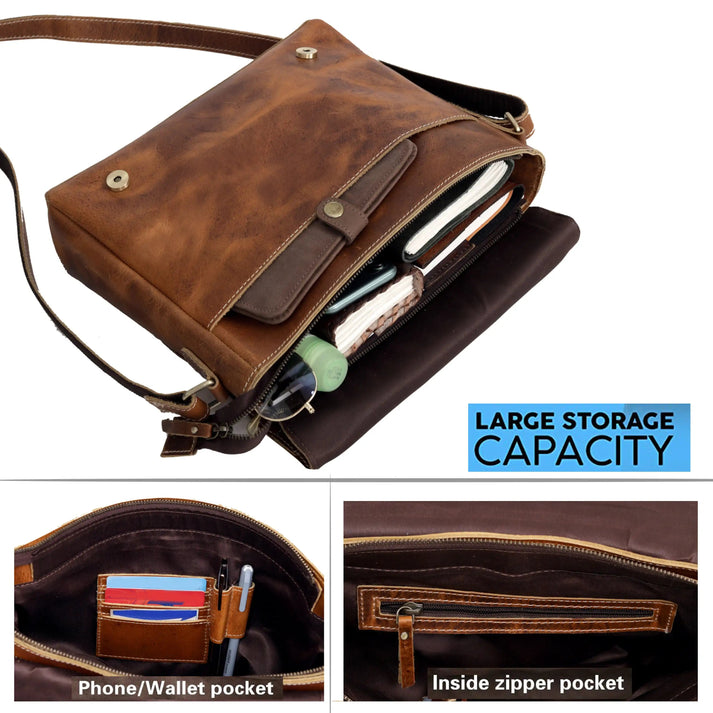 JUPITER LEATHER MESSENGER BAG  10 x 14