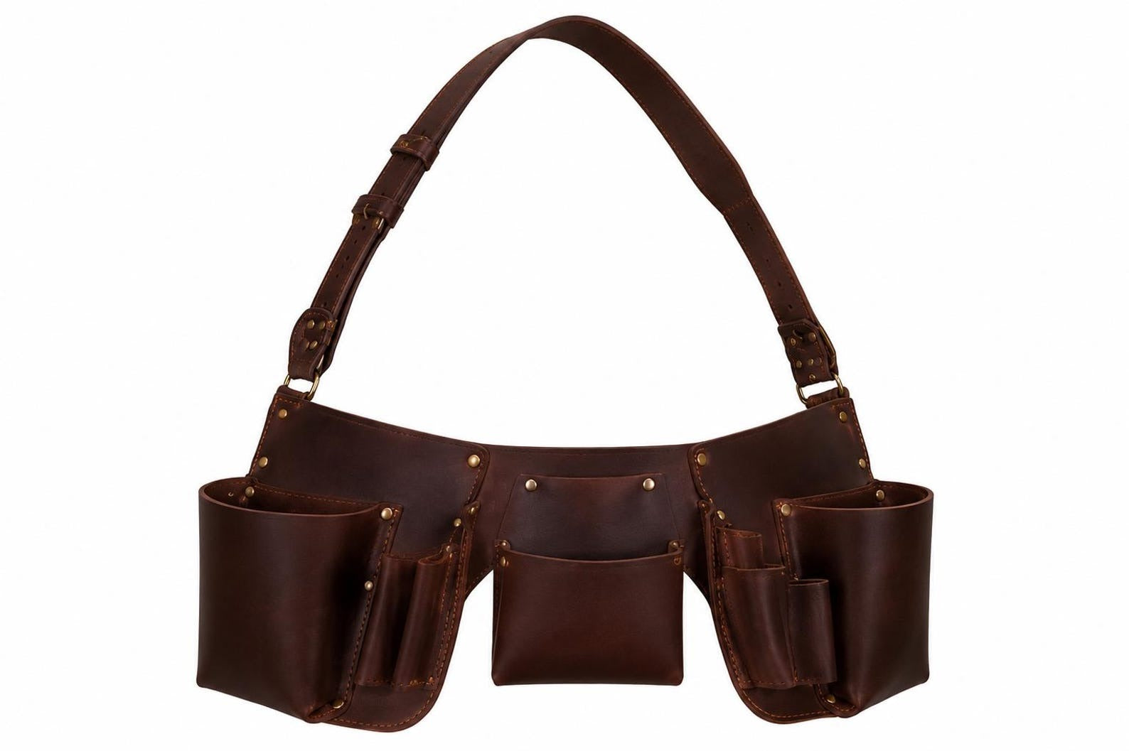 Handmade Leather Gardening Belt Florist Tool Holder Harvest Apron with Pockets