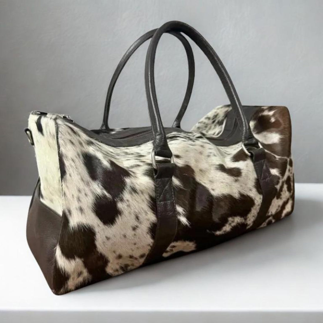 Personalized Hair On Cowhide Leather Weekender Travel Bag
