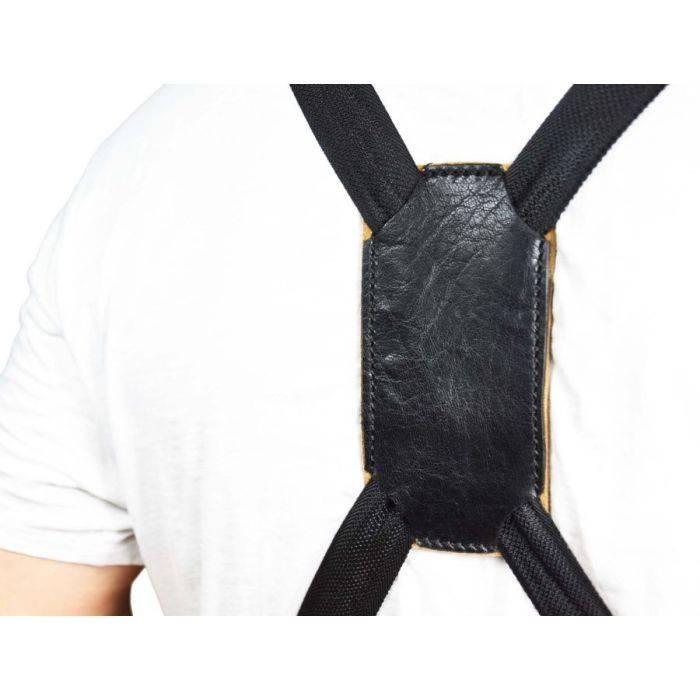 THE FLORENCE SUEDE APRON  RAVEN BLACK