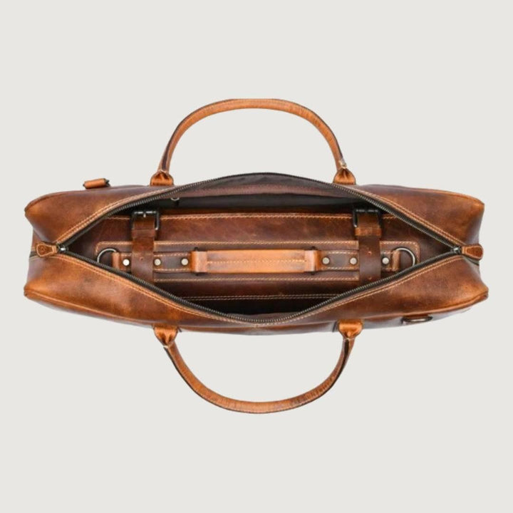 Brown Heritage Leather Knife Roll With Soft Padded