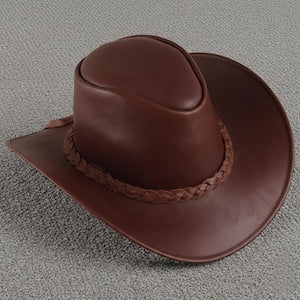 Handmade Cowboy Genuine Leather Hat Unisex Western Outback Style