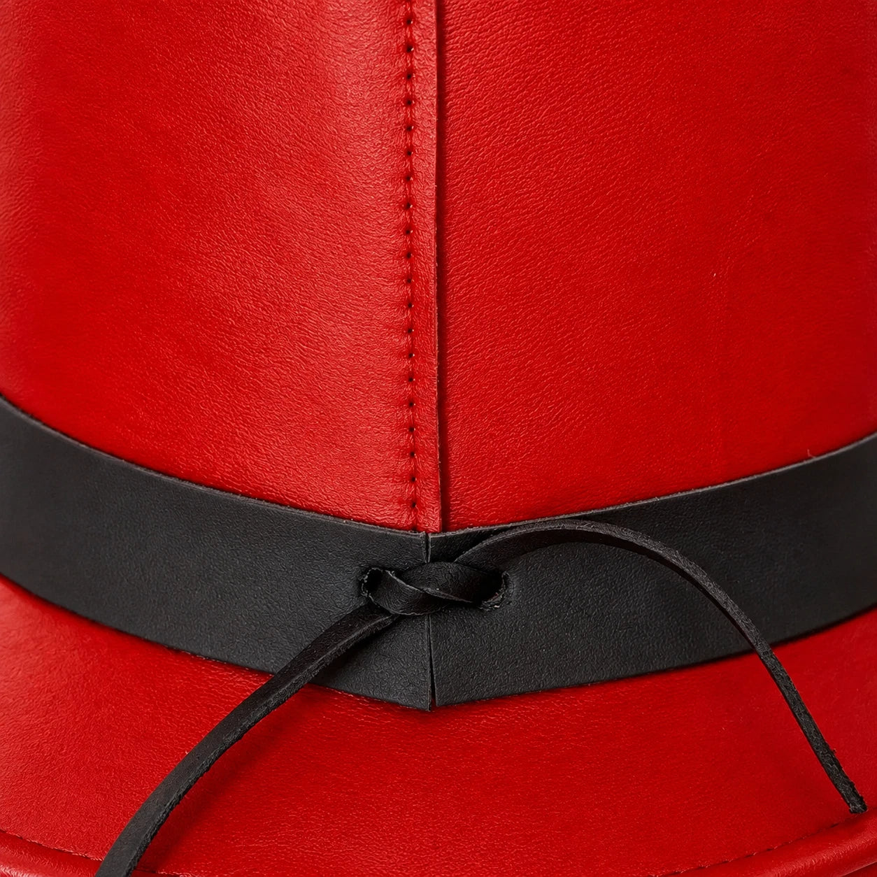 Men Women Red Leather Top Hat Steampunk Gothic Victorian Halloween Costume