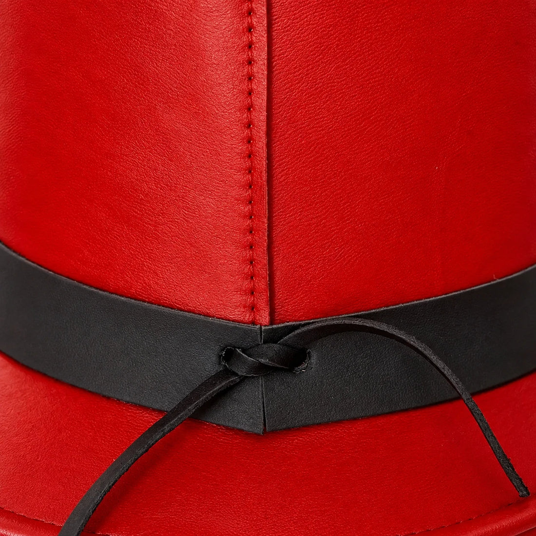 Men Women Red Leather Top Hat Steampunk Gothic Victorian Halloween Costume