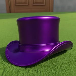 Handmade Metallic Purple Leather Top Hat  Steampunk Festival Accessory